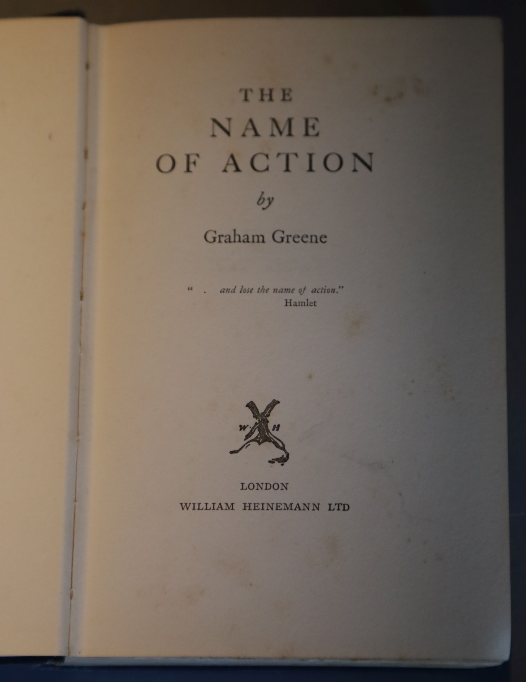 Greene, Graham - The Name of Action, 1st edition, half title, original cloth, 1930